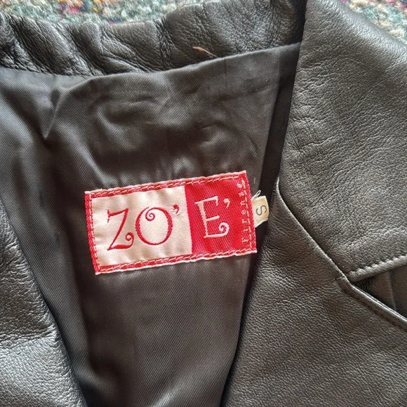 Vintage 1990's Black Leather Oversized Longline Blazer Jacket - Picture 5 of 5